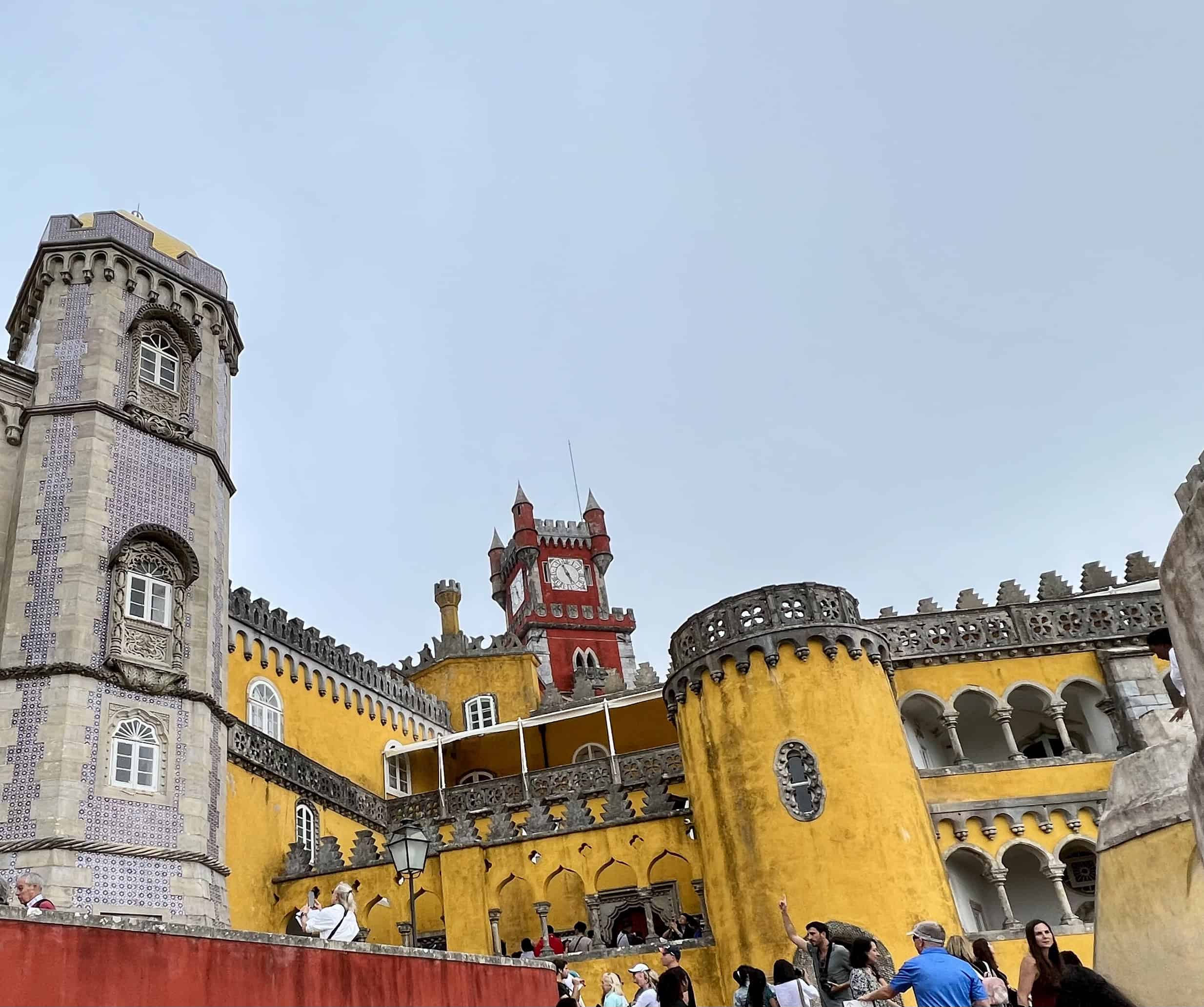 Colorful Pena Palace in Sintra, a UNESCO World Heritage site representing Portuguese Romanticism.