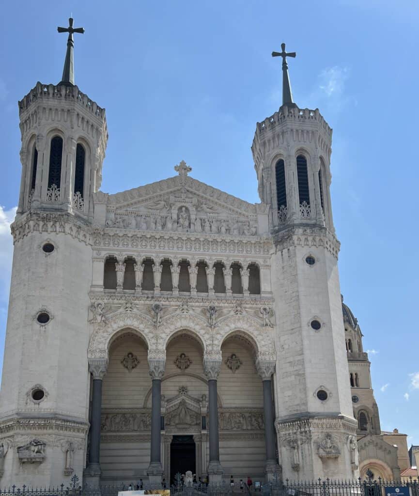 Entrance to Notre Dame de Fourviere in Lyon, one of Europe's UNESCO World Heritage Sites