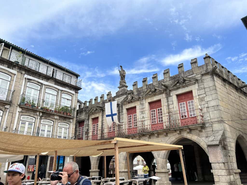 Oliveira Square in the heart of Guimarães old town, Portugal