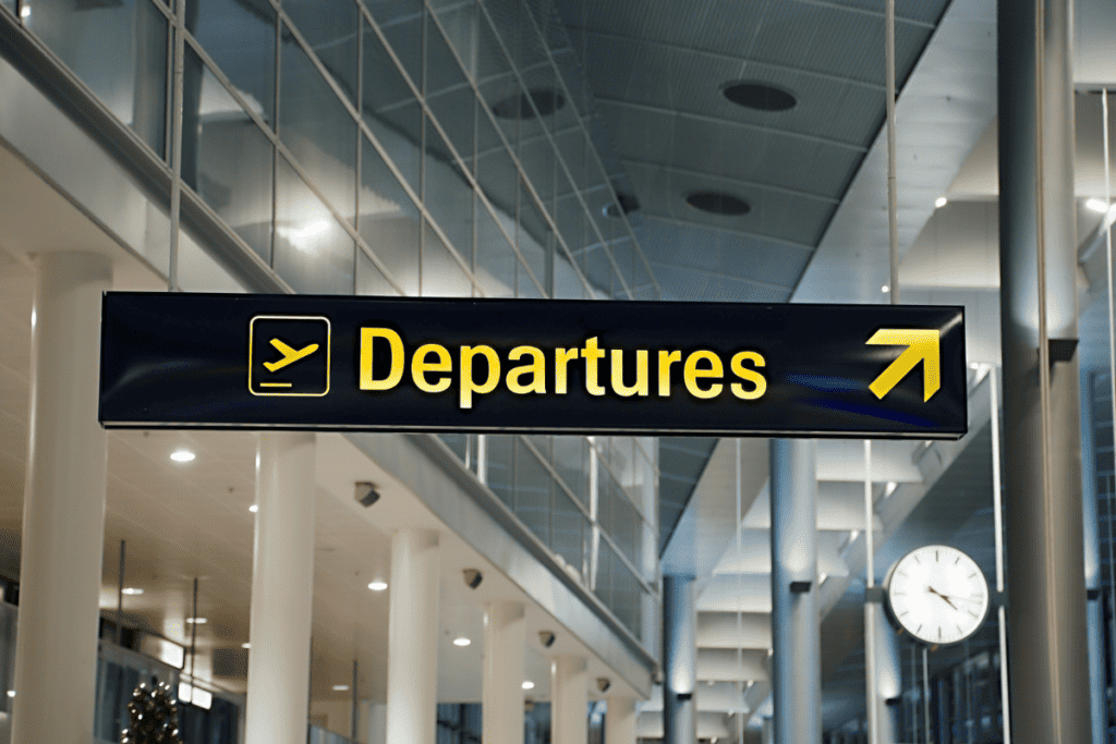 Departures Sign at an Airport